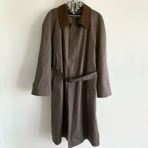 Jos. A. Bank Dark Brown Cotton Belted Trench Coat w Liner 48L